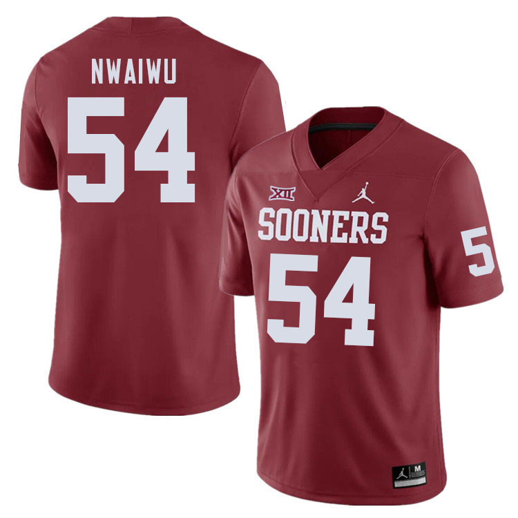 Men #54 Febechi Nwaiwu Oklahoma Sooners College Football Jerseys Stitched-Crimson